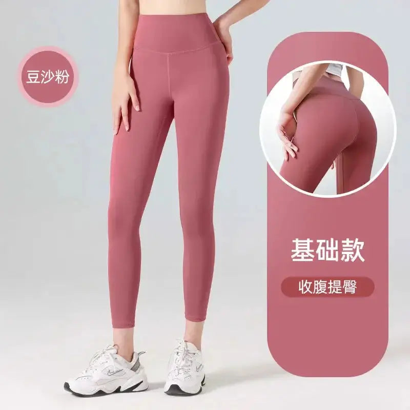 Ribbed Yoga Leggings Women Seamless Tummy Control High Waist