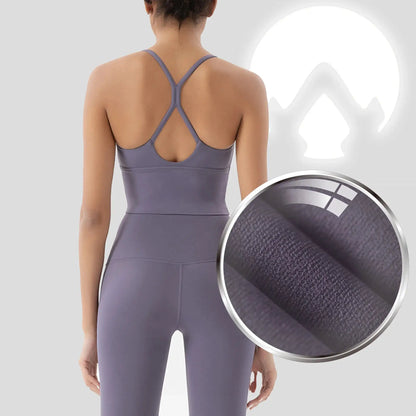 Women's Naked Feeling 2 Piece Gym Set - Seamless Sports Bra & High Waist Leggings, Shockproof Breathable Fitness Clothing, S-XL