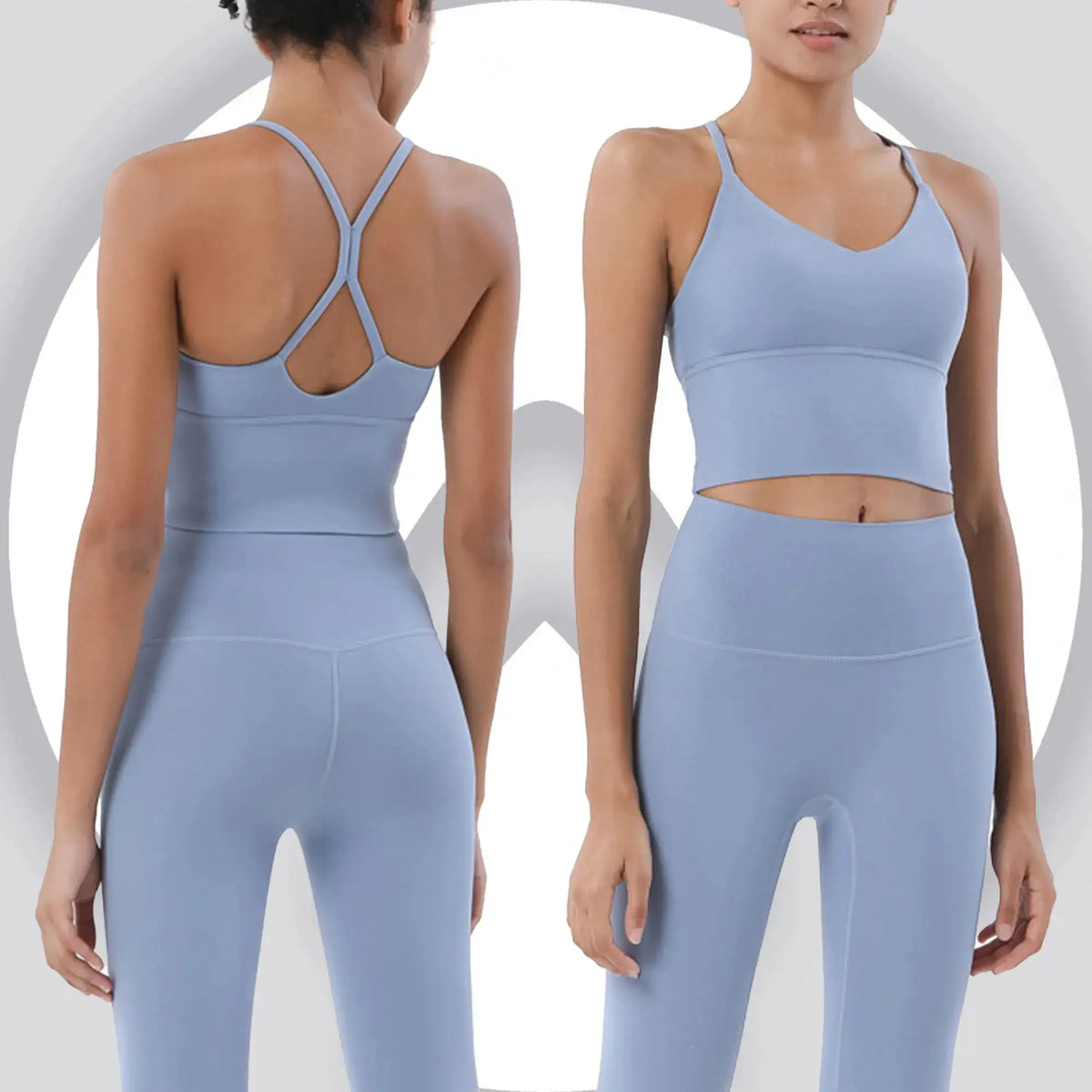 Women's Naked Feeling 2 Piece Gym Set - Seamless Sports Bra & High Waist Leggings, Shockproof Breathable Fitness Clothing, S-XL