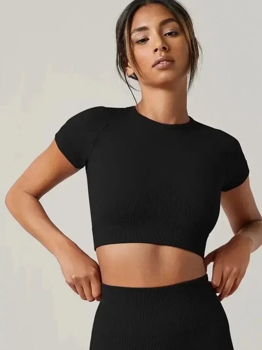 Women Seamless Yoga Top For Fitness And Workout Shirt
