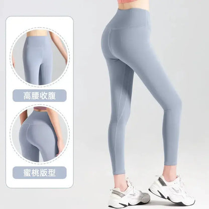Ribbed Yoga Leggings Women Seamless Tummy Control High Waist
