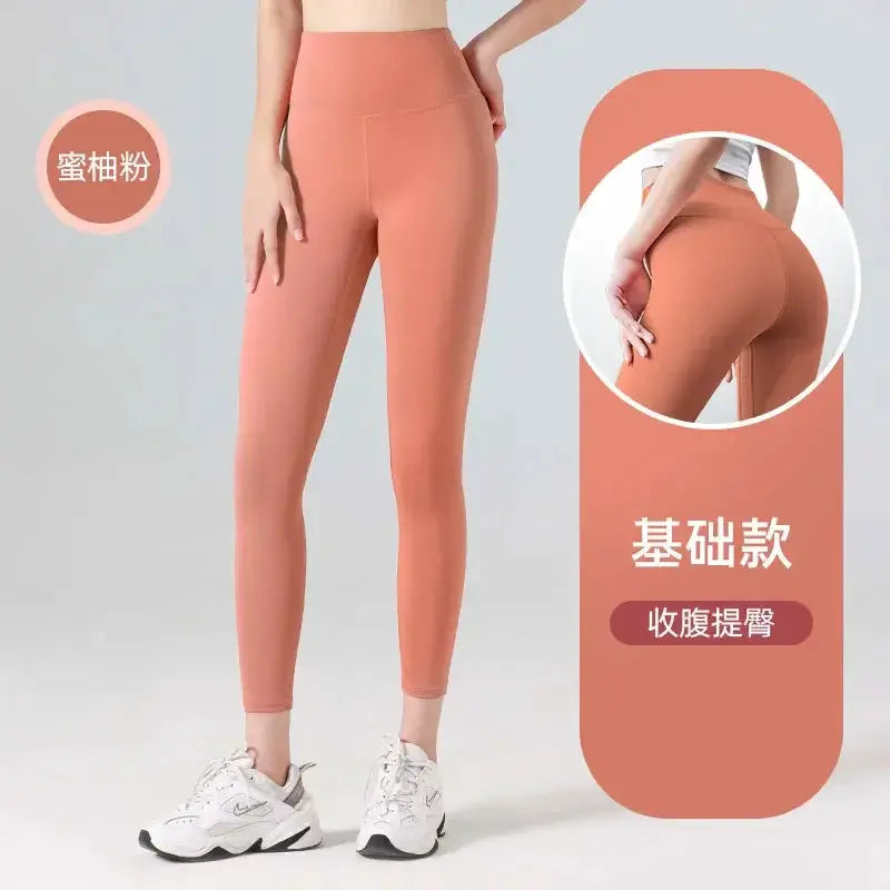 Ribbed Yoga Leggings Women Seamless Tummy Control High Waist