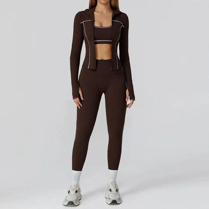 Yoga Set 2/3PCS Sports Outfits Women Clothes Fitness Tracksuit Gym Legging Workout Long Sleeved Female Bra Yoga Suit Sportswear