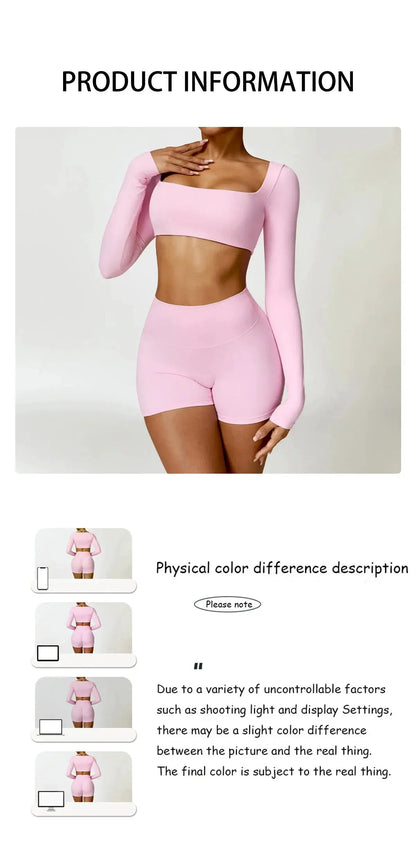 Women Yoga Sports Set Quick Dry 2 Piece Gym Outfit