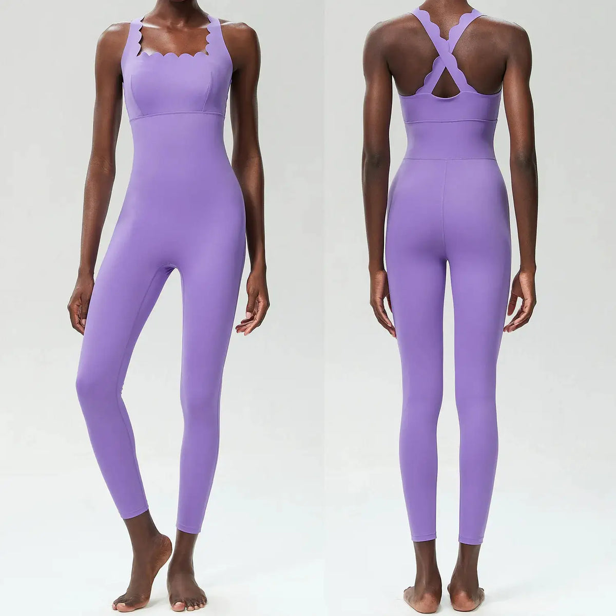 FUBEIKE Small Wave Beauty Back Yoga Fitness One-Piece Women's Plus Size Tight Super Stretch Sportswear Running Vest Jumpsuit