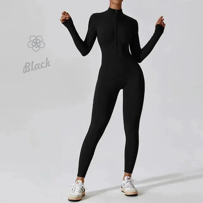 Elegant Nude Zipper Leotard for High Intensity Gym