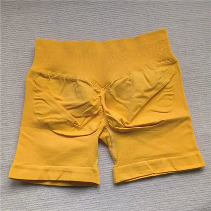 Womens Seamless Scrunch Butt Biker Shorts For Yoga Wear
