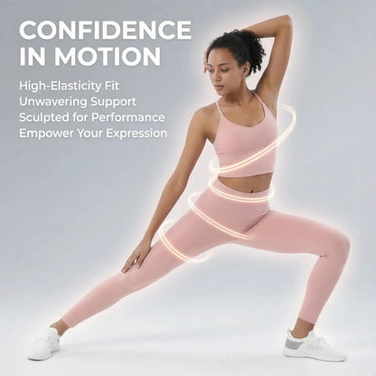 Women's Naked Feeling 2 Piece Gym Set - Seamless Sports Bra & High Waist Leggings, Shockproof Breathable Fitness Clothing, S-XL