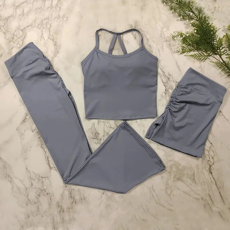2 Piece Yoga Clothes Women's Tracksuit Athletic Wear Pilates Fitness Suit Gym Workout Sets Push Up Sports Bra Leggings Suit