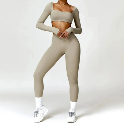 Women Yoga Sports Set Quick Dry 2 Piece Gym Outfit