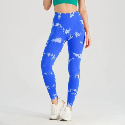 Yoga Leggings Sculpting Tummy Control Butt Lift Tie Dye Bleach