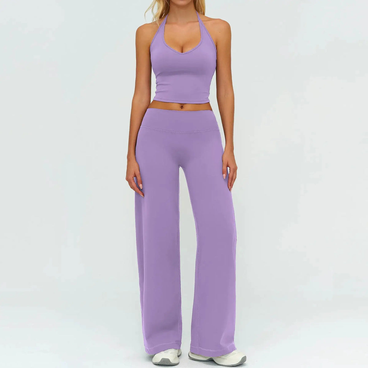 Women's Fitness Set Gym Tracksuit Breathable Sports Bra Flared Trousers Suit Workout Clothing Sportswear Female Athletic Wear