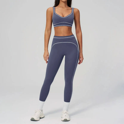 Fitness Suit 2PCS Yoga Set Women's Tracksuit Sports Outfits Gym Running Push Up Sportswear Legging Athletic Wear Workout Clothes