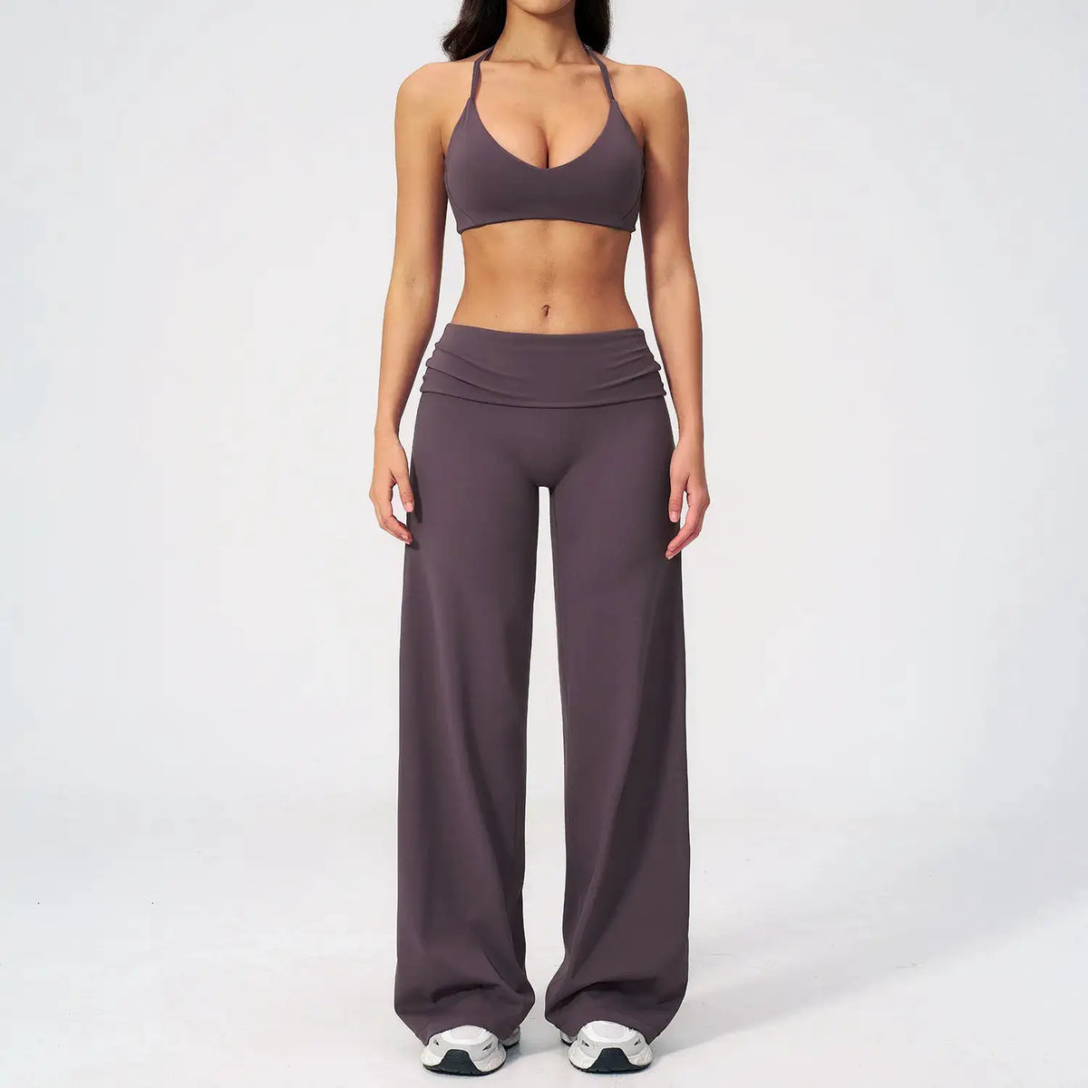 Women's Fitness Set Gym Tracksuit Breathable Sports Bra Flared Trousers Suit Workout Clothing Sportswear Female Athletic Wear