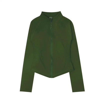 NCLAGEN Woman's Sports Jacket Zip Up Gym Clothes Long Sleeve Workout Seamless Top Speed Activewear Yoga Pilates Running Coats