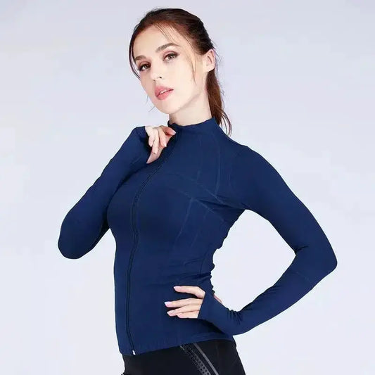 Women Long Sleeve Zip Sports Jacket For Fitness And Yoga