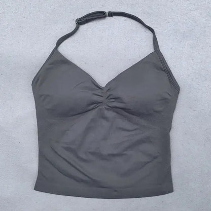 2 Pieces Yoga Set Women Backless Halter Tops High Waist Seamless Shorts Gym Suit Fitness Clothes Sportswear Workout Sets