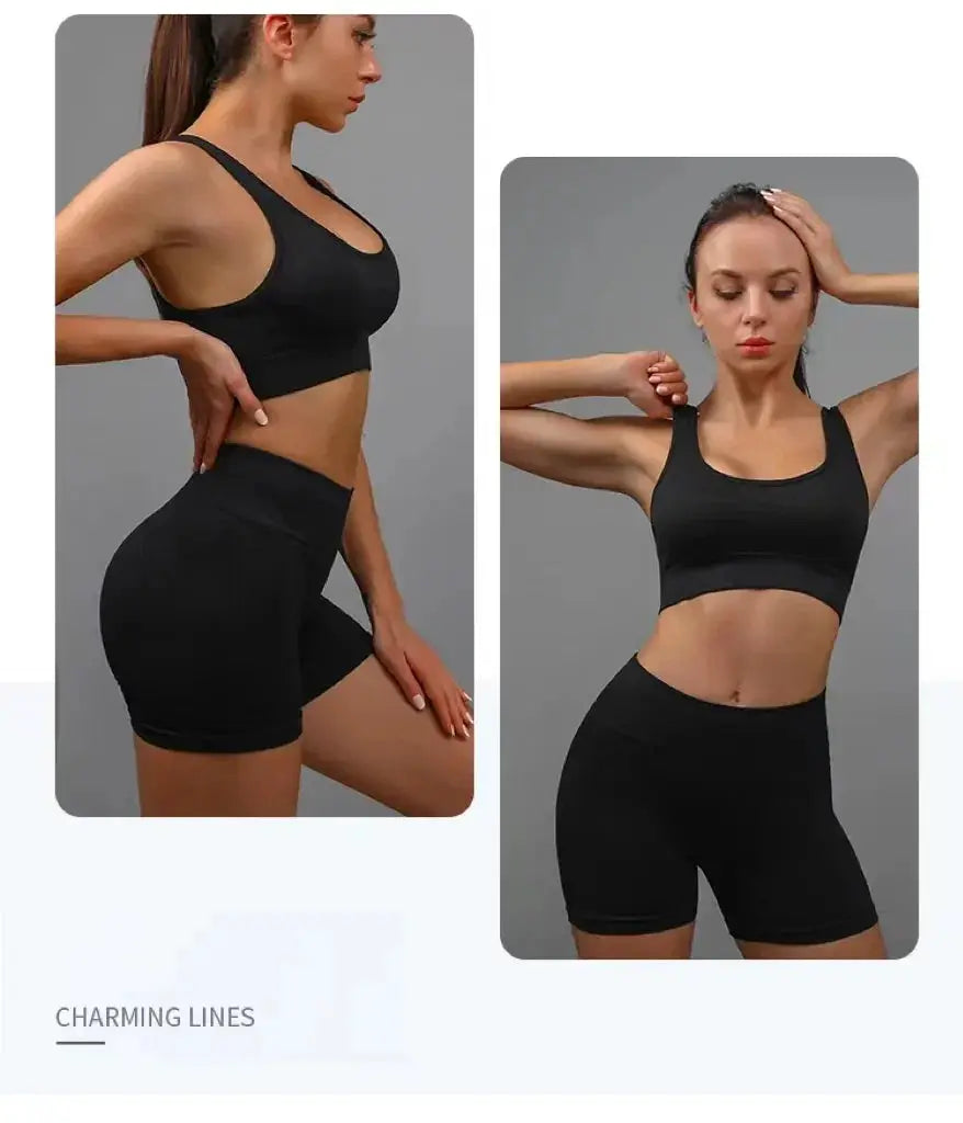 Women High Waisted Yoga Shorts Butt Lifting Tummy Control