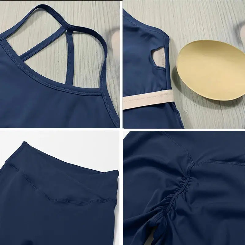 2 Piece Yoga Clothes Women's Tracksuit Athletic Wear Pilates Fitness Suit Gym Workout Sets Push Up Sports Bra Leggings Suit