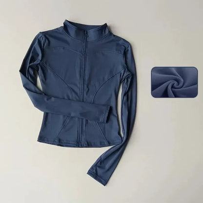Outdoor Sports Long Sleeve Women Slim Yoga Top For Active