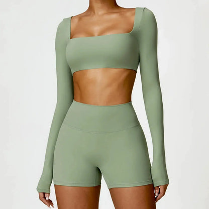 Women Yoga Sports Set Quick Dry 2 Piece Gym Outfit
