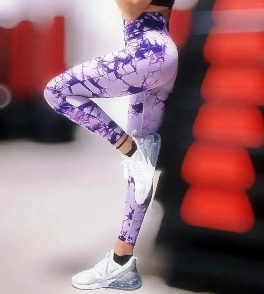 Tie-Dye Booty Lift Leggings High Waist Yoga Pants Fitness