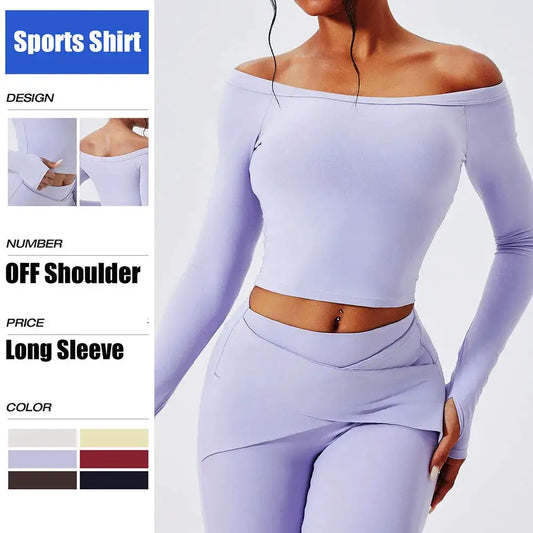Cloud Hide SEXY Girls Yoga Shirts Long Sleeve Blouse Women Plus Size Sports Gym Fitness Top Ladies Running T-Shirt Workout Shirt