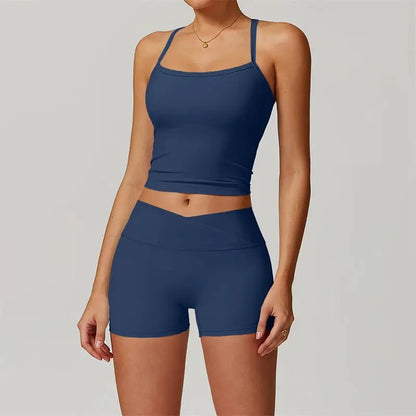 2 Piece Yoga Clothes Women's Tracksuit Athletic Wear Pilates Fitness Suit Gym Workout Sets Push Up Sports Bra Leggings Suit