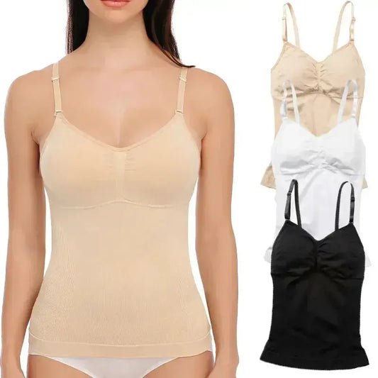 Seamless Plus Size Body Shaper Tank Top With Removable Pads