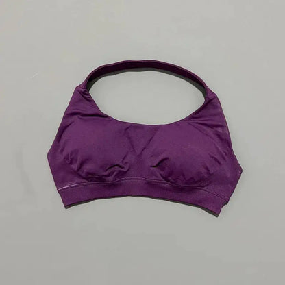 Sports Bra Women Seamless Yoga Halter Bra Top High Support Open Back Bra Fitness Push-up Activewear Workout Gym Underwear