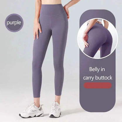 Ribbed Yoga Leggings Women Seamless Tummy Control High Waist