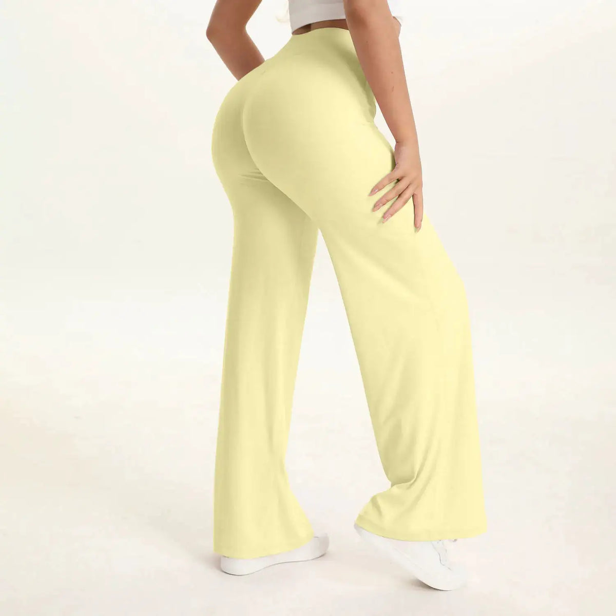NCLAGEN SoftMotion Straight Leg Bottoms Women's Mid-Waist Yoga Pants GYM Leggings Naked Feel Pilates Running Sports Trousers