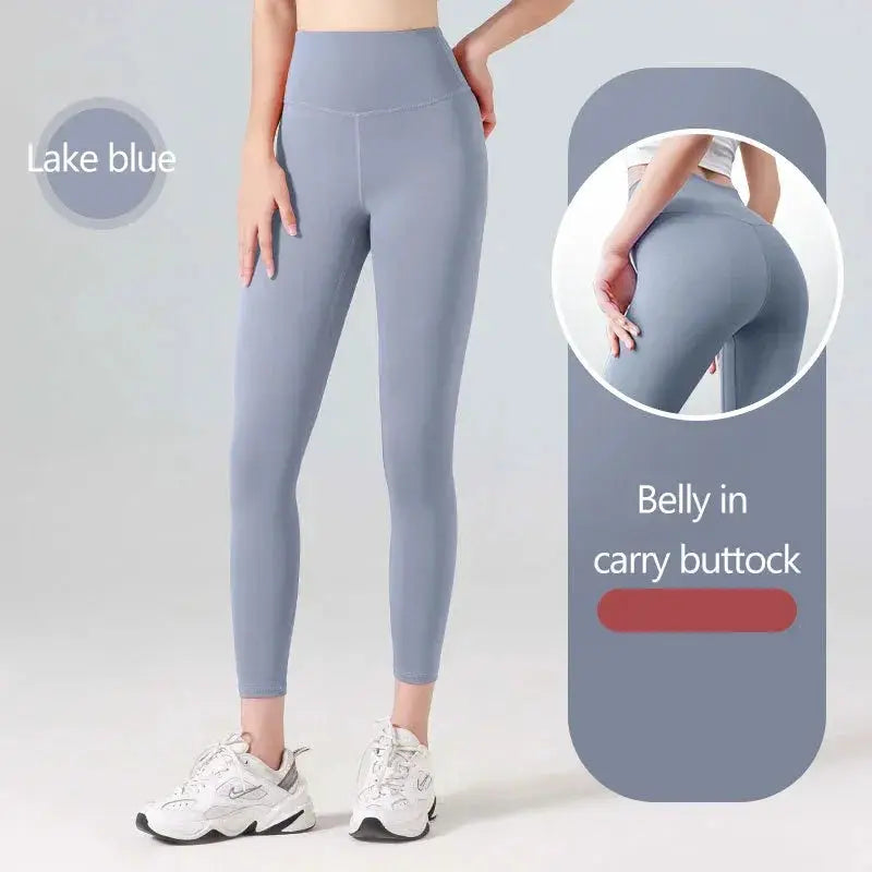Ribbed Yoga Leggings Women Seamless Tummy Control High Waist