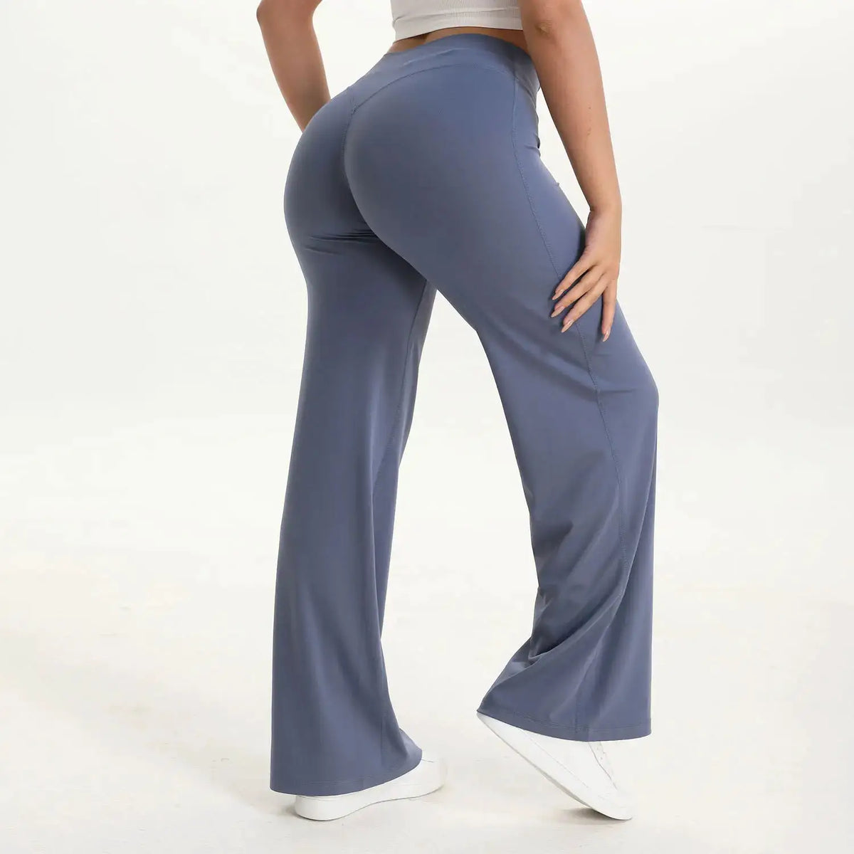 NCLAGEN SoftMotion Straight Leg Bottoms Women's Mid-Waist Yoga Pants GYM Leggings Naked Feel Pilates Running Sports Trousers
