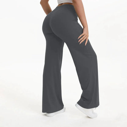 NCLAGEN SoftMotion Straight Leg Bottoms Women's Mid-Waist Yoga Pants GYM Leggings Naked Feel Pilates Running Sports Trousers