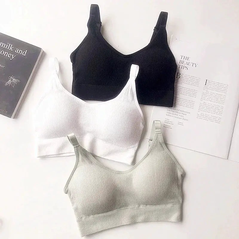 Sexy Women Gather No Steel Ring Lingerie Bra Top Underwear