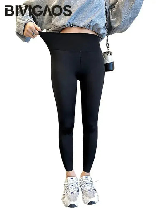 BIVIGAOS Black High Waisted Leggings For Women Fitness Pants