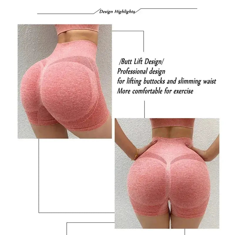 High Waist Women's Yoga Shorts Seamless Fitness Shorts