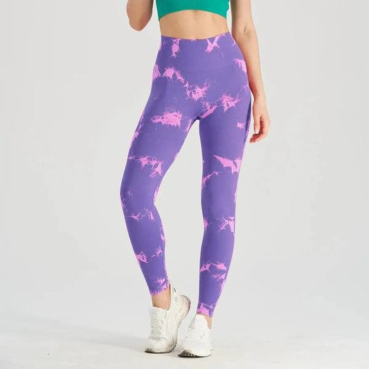 Yoga Leggings Sculpting Tummy Control Butt Lift Tie Dye Bleach