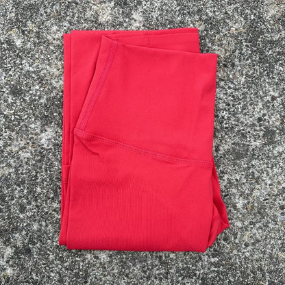 Solid Color Back Waist Pocket High Waist Yoga Legging Women Sport Cropped Pants Butter Athletic Gym Comprehensive Training Jog