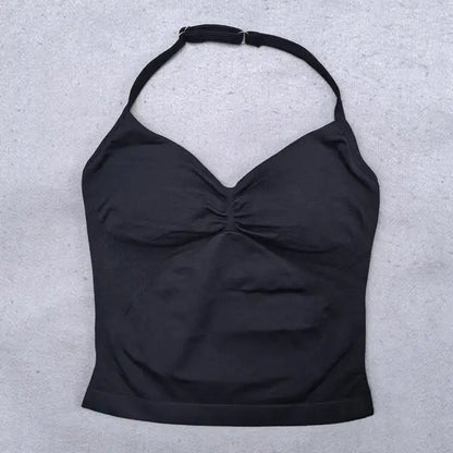 2 Pieces Yoga Set Women Backless Halter Tops High Waist Seamless Shorts Gym Suit Fitness Clothes Sportswear Workout Sets