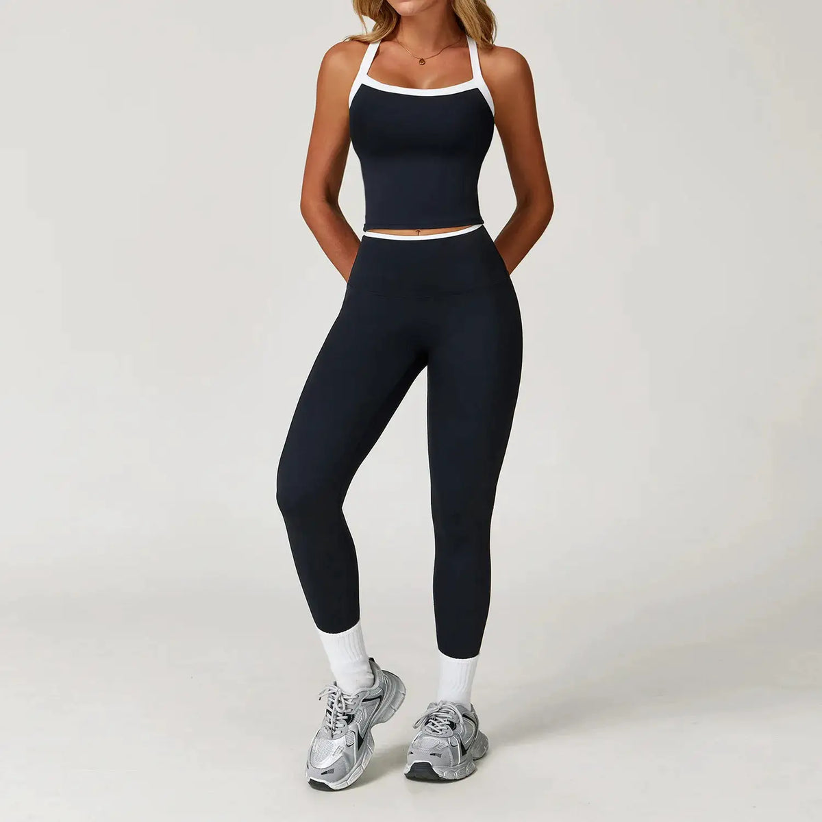 Women's Clothes 2 Pieces Workout Tracksuit Yoga Set Sportswear Gym Clothing High Waist Bell-bottoms Sexy Fitness Bta Sports Suit