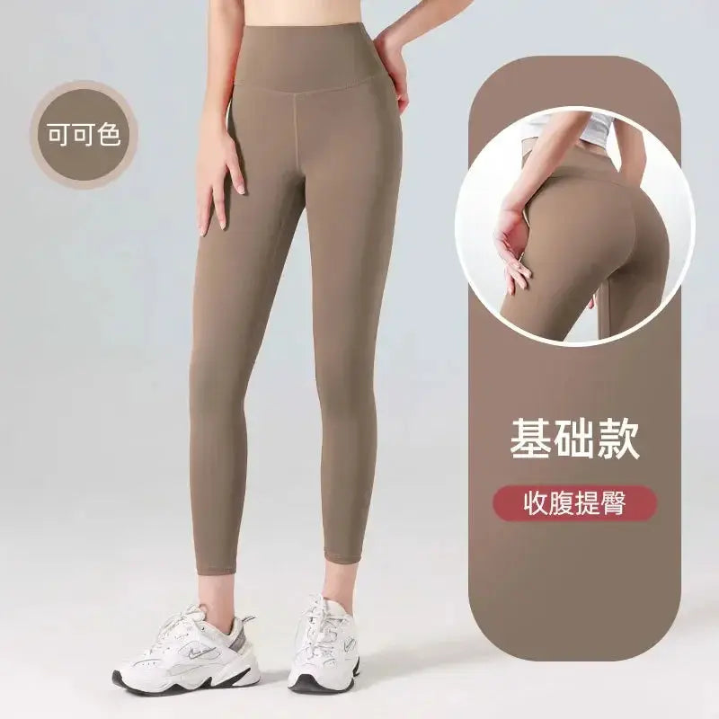 Ribbed Yoga Leggings Women Seamless Tummy Control High Waist