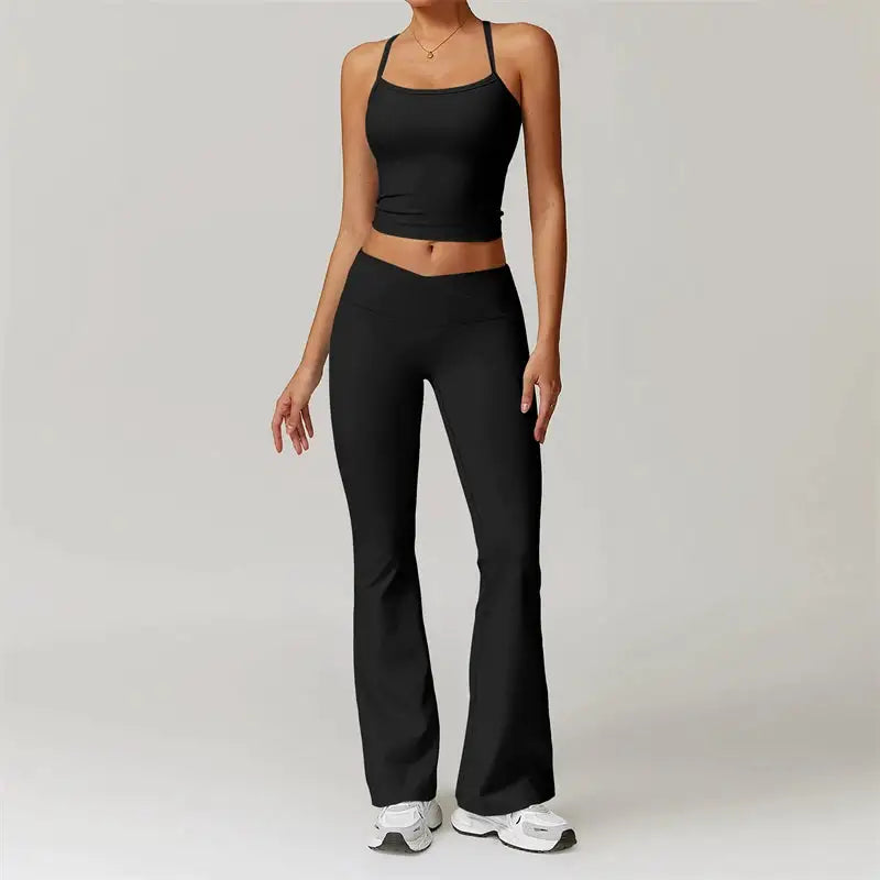 2 Piece Yoga Clothes Women's Tracksuit Athletic Wear Pilates Fitness Suit Gym Workout Sets Push Up Sports Bra Leggings Suit