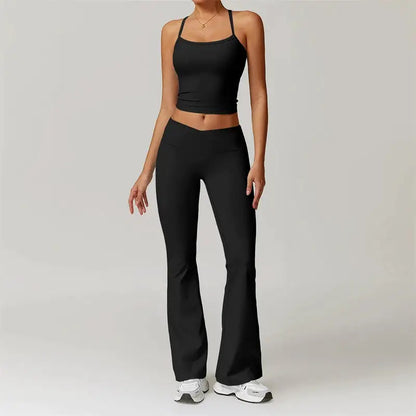 2 Piece Yoga Clothes Women's Tracksuit Athletic Wear Pilates Fitness Suit Gym Workout Sets Push Up Sports Bra Leggings Suit
