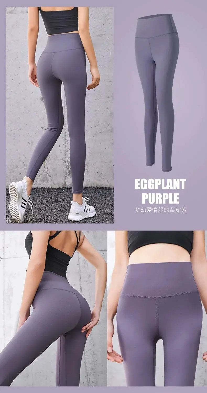 Ribbed Yoga Leggings Women Seamless Tummy Control High Waist