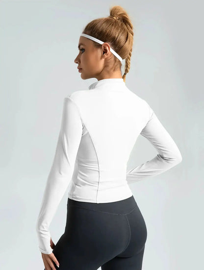 Waist Slimming Training Tops For Women Tight Zipper Shirts