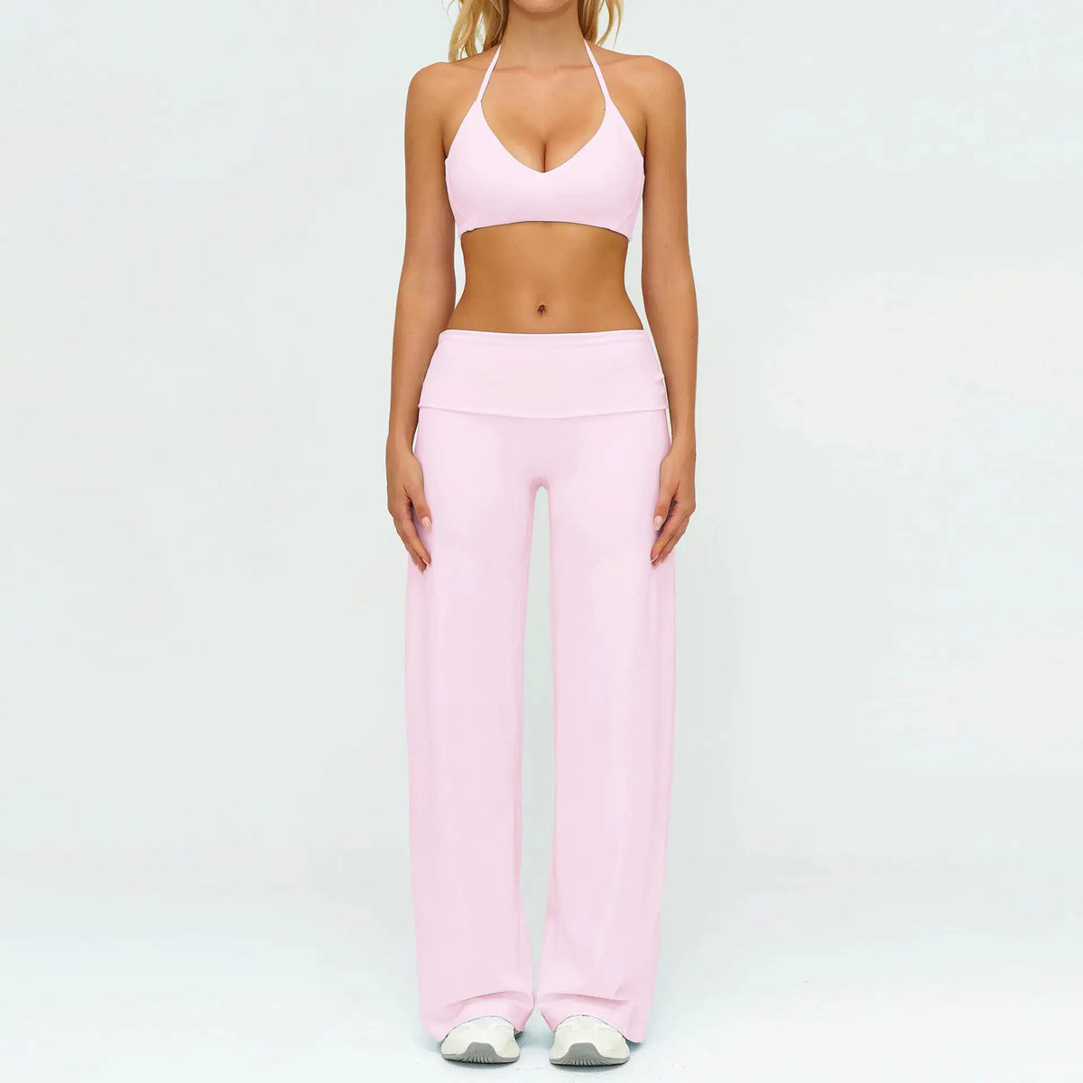 Women's Fitness Set Gym Tracksuit Breathable Sports Bra Flared Trousers Suit Workout Clothing Sportswear Female Athletic Wear