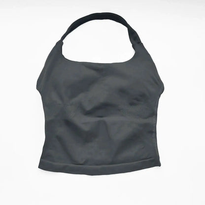 NCLAGEN Gym Halter Top Woman Longline Strappy Tank Padded Yoga Clothing Fitness Workout Running Activewear Pilates Clothes