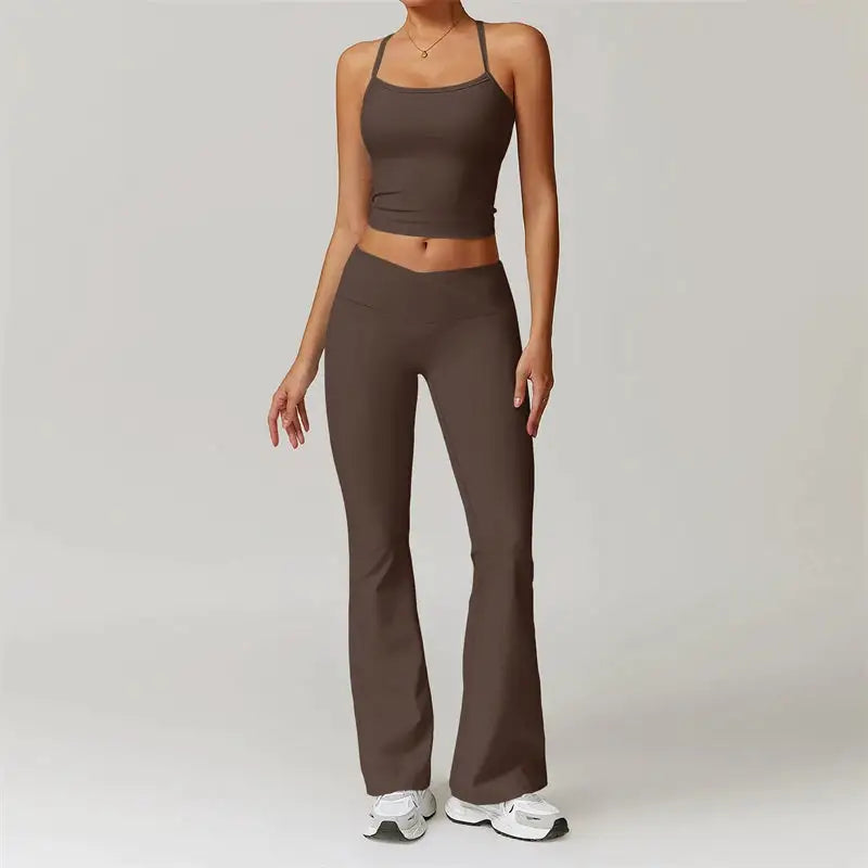 2 Piece Yoga Clothes Women's Tracksuit Athletic Wear Pilates Fitness Suit Gym Workout Sets Push Up Sports Bra Leggings Suit